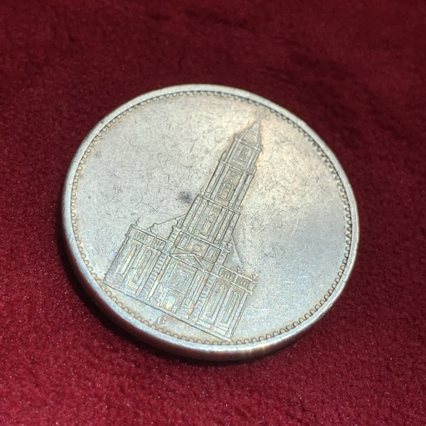 《竞宝斋》第97场-本周四 （满2件或者满200包顺丰） 德国 1935年 教堂 5马克 银币