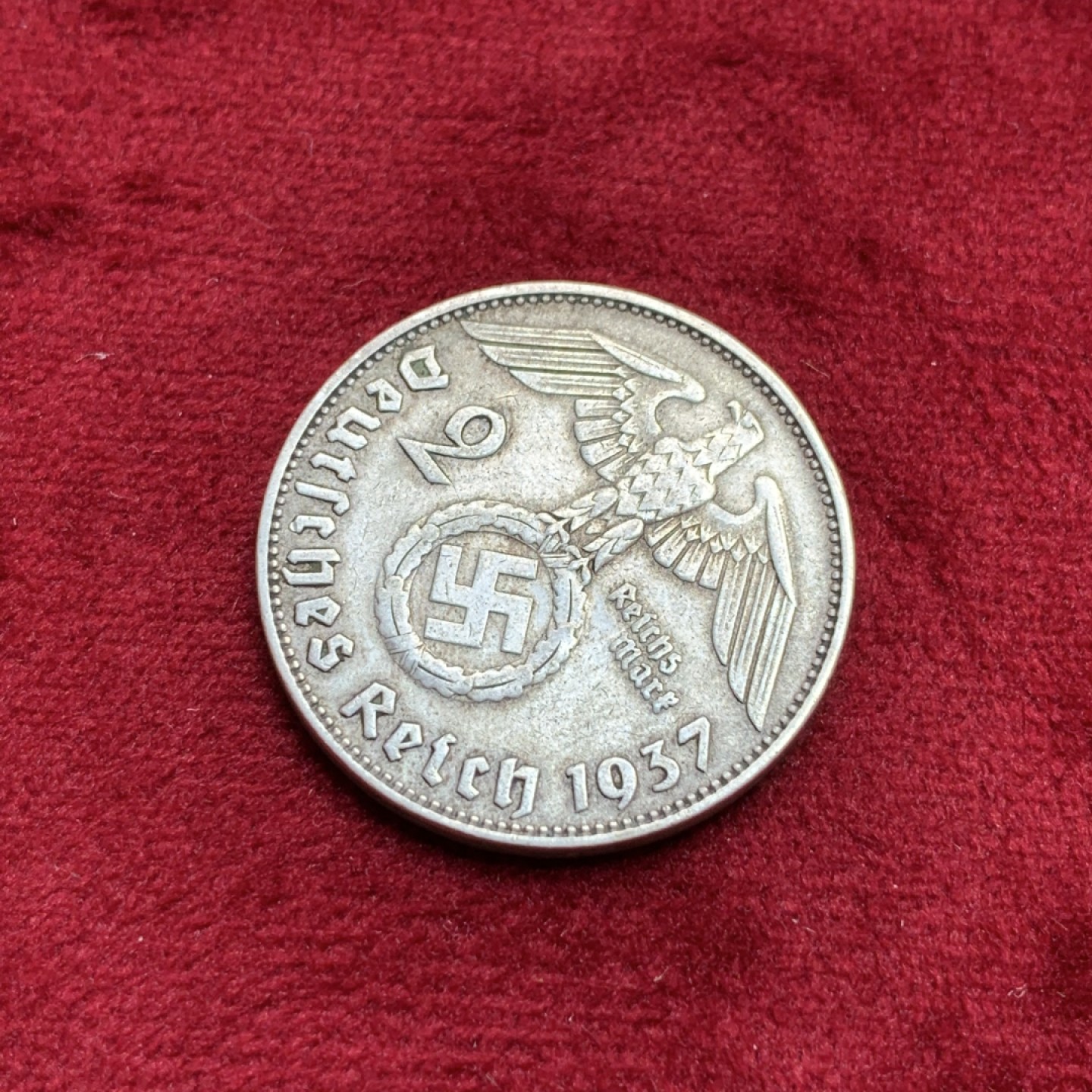 《竞宝斋》第97场-本周四 （满2件或者满200包顺丰） 德国 1937年 兴登堡 2马克 银币