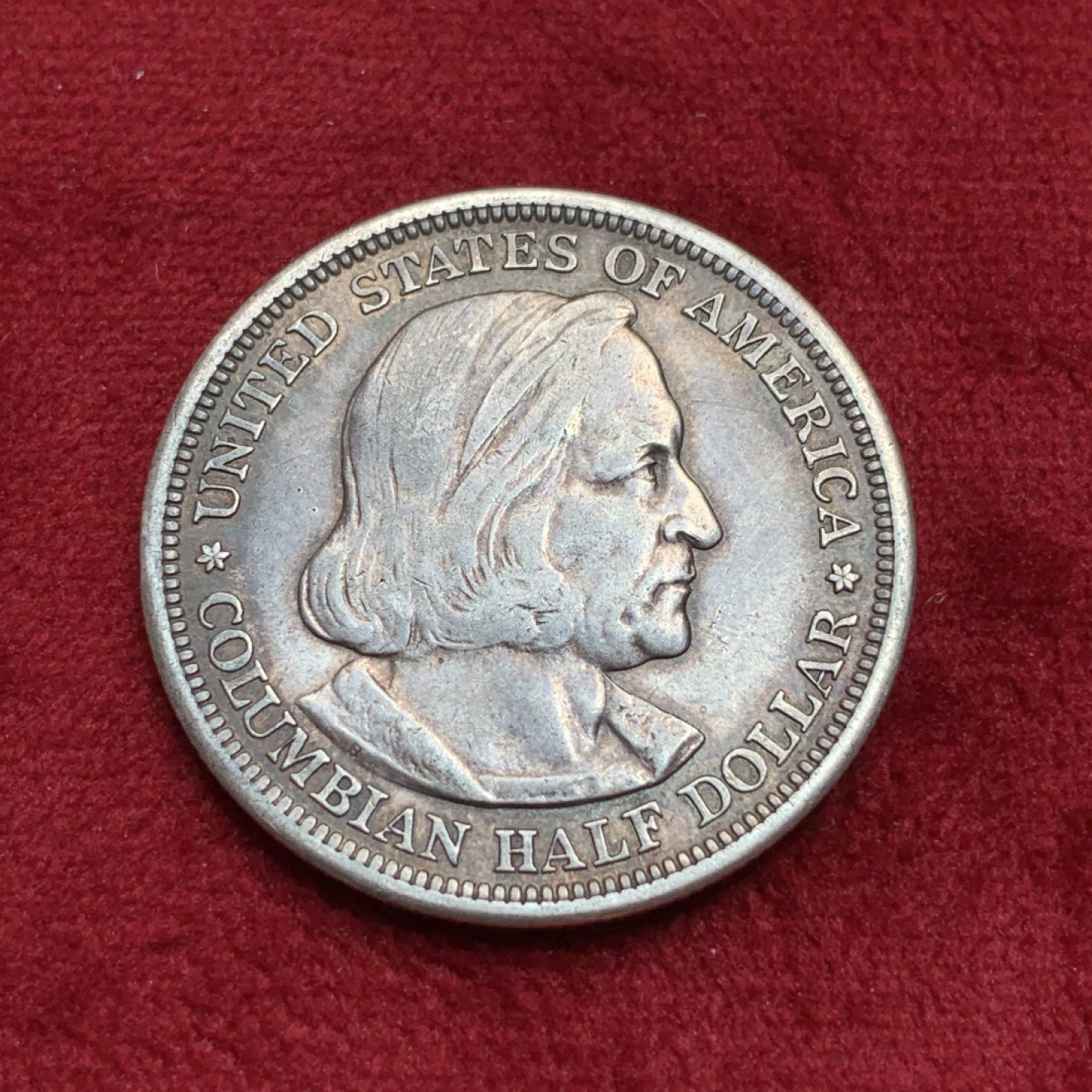 《竞宝斋》第97场-本周四 （满2件或者满200包顺丰） 美国 1893年 哥伦布 半美元银币 深包浆 状态不错
