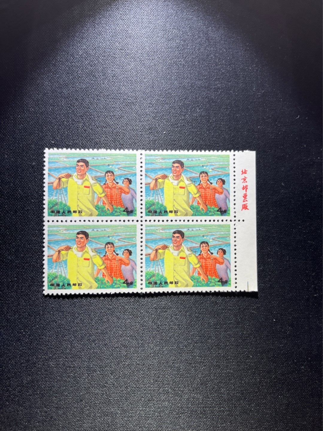 洪涛臻品 精选邮票限时拍卖第三十六期 文17  4分  厂名 4方连一组，全品，嘎嘎绝，三俗稀缺，喜欢不要错过，全品可评级。！《ASG评级处于初级阶段，注意建仓便宜的版撕货，未来市场前景不可估量！！！！》