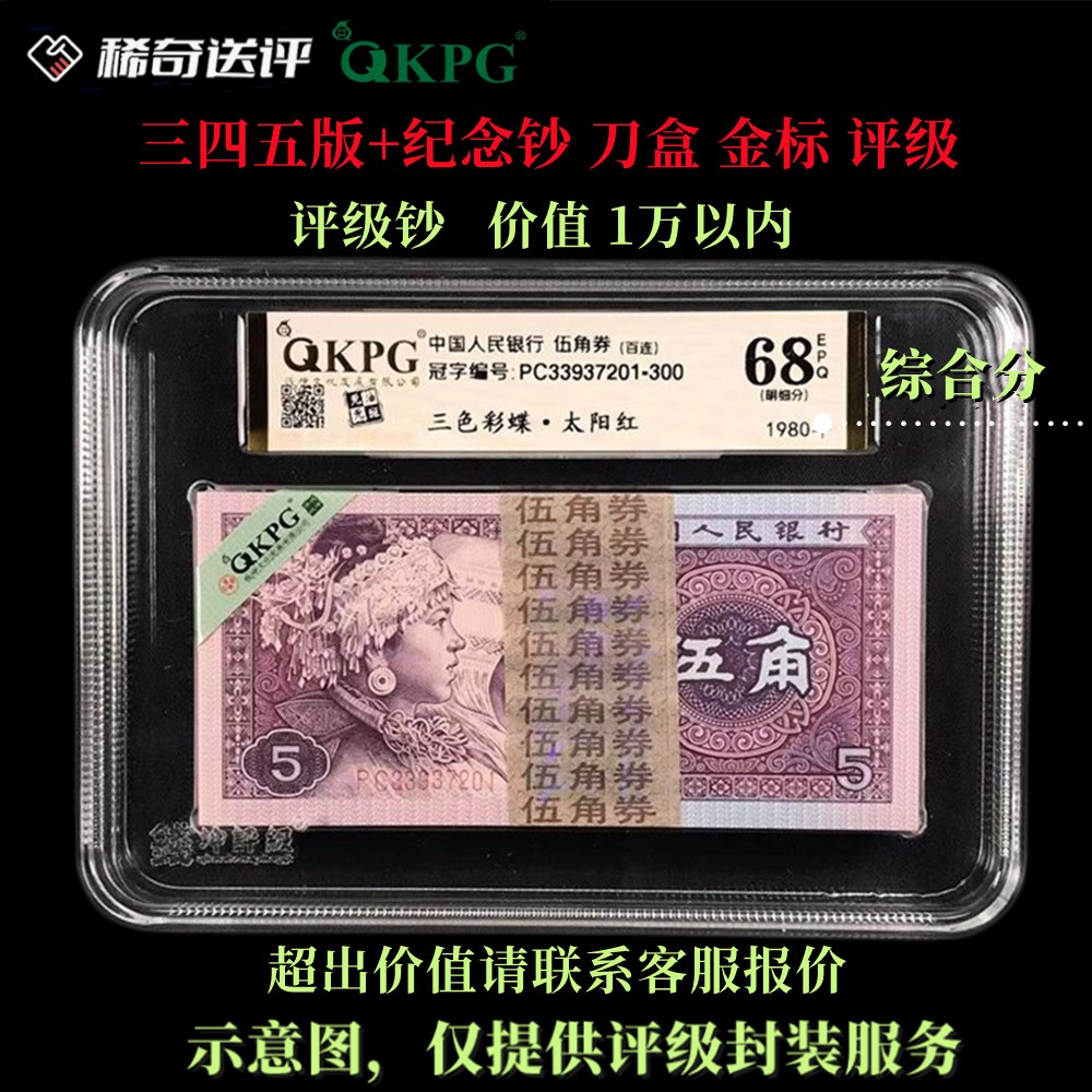【稀奇送评】【钱坤评级】中外纸钞 刀盒 综合分 金标 评级【1949年后】