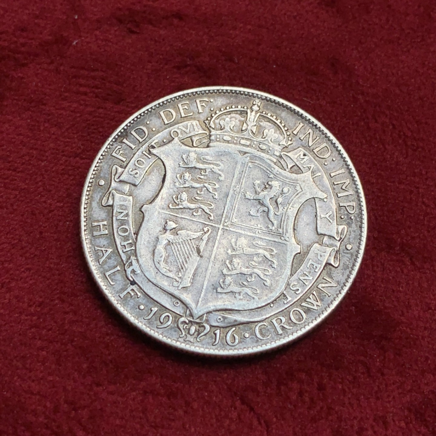 《竞宝斋》第97场-本周四 （满2件或者满200包顺丰） 英国 1916年 乔治五世 半克朗 银币 925 高银版