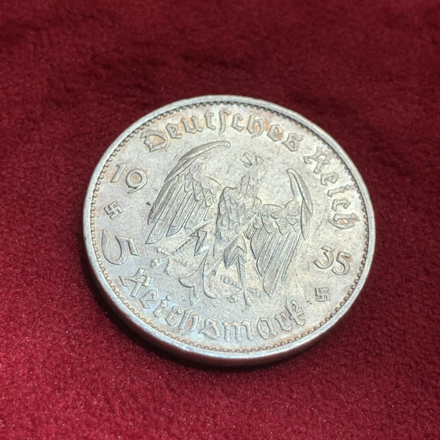 《竞宝斋》第97场-本周四 （满2件或者满200包顺丰） 德国 1935年 教堂 5马克 银币