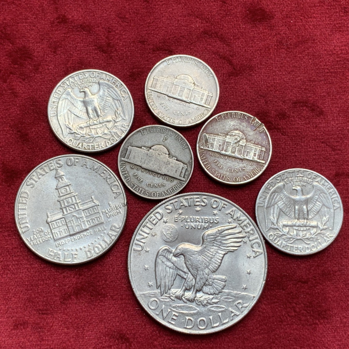 《竞宝斋》第97场-本周四 （满2件或者满200包顺丰） 美国 散币 7枚一组  见图