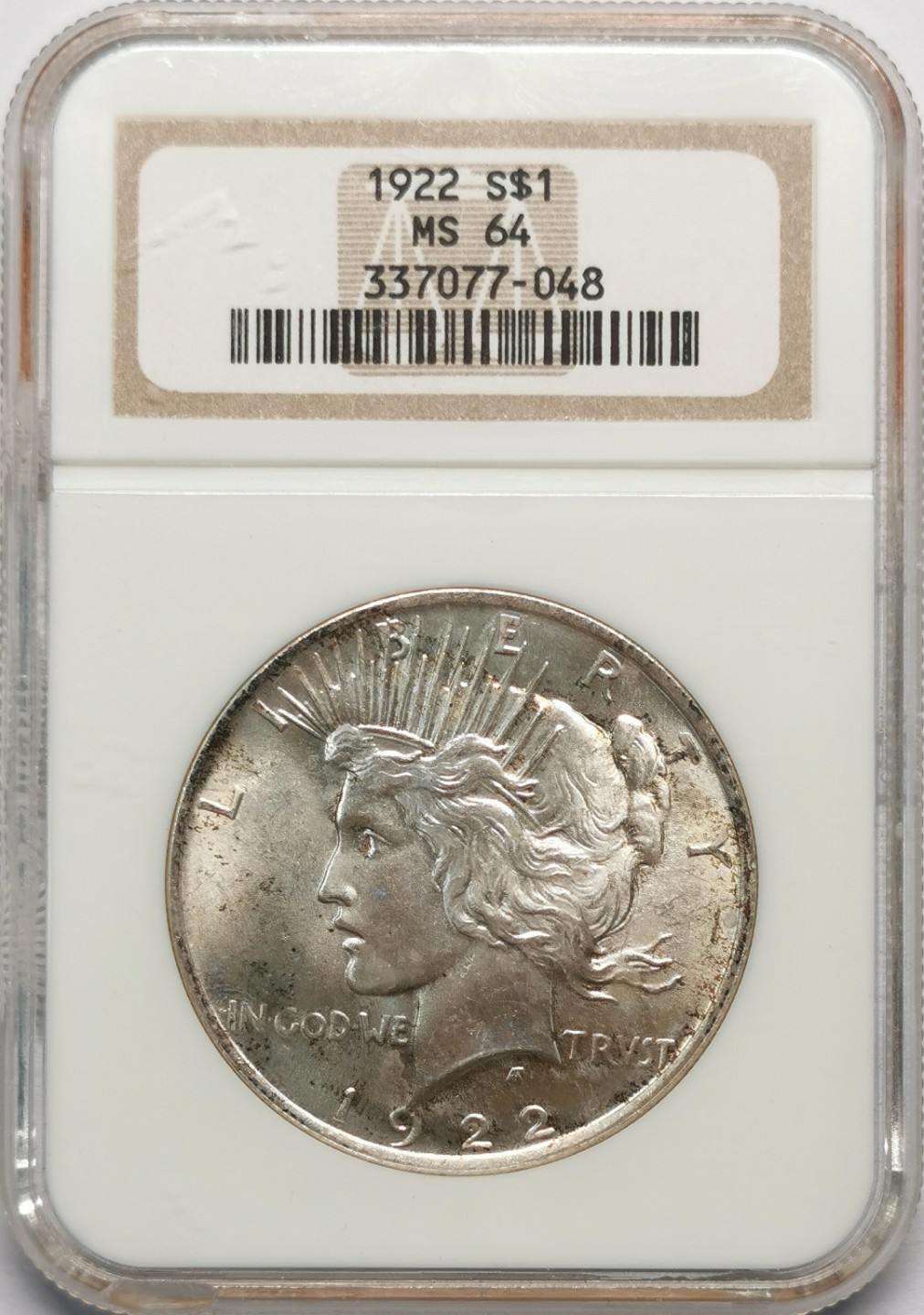 凡希社世界钱币微拍第二百十三期 1922美国和平壹元NGC-MS64