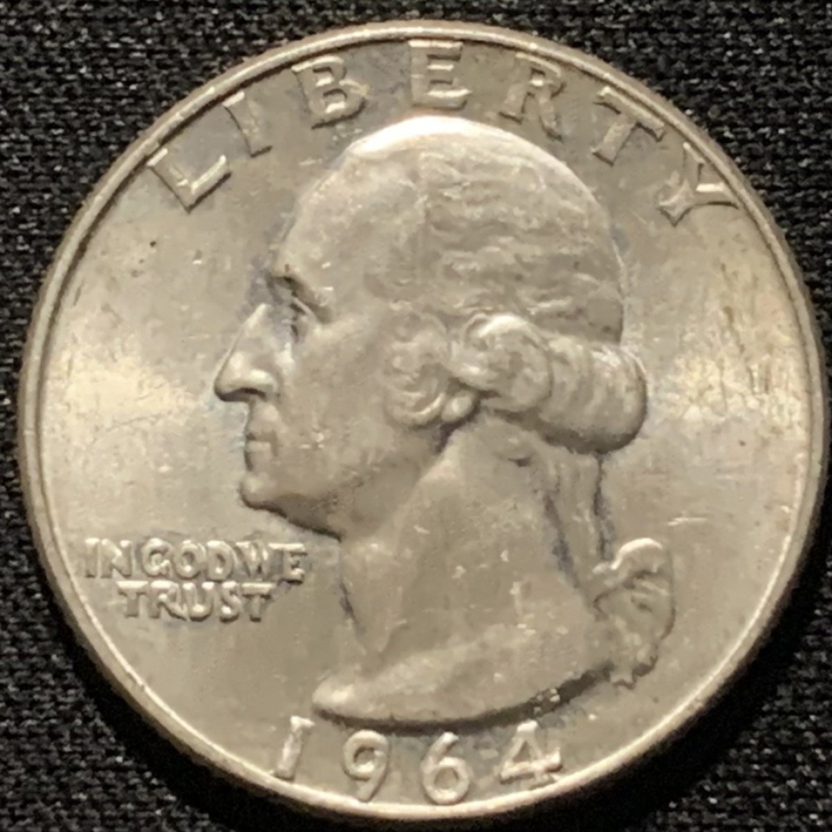 紫瑗钱币——第210期拍卖 美国 1964年 华盛顿 25美分 6.25克 0.9银 UNC
