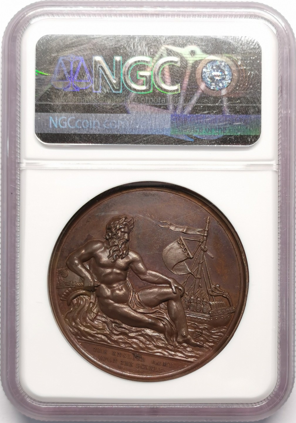 凡希社世界钱币微拍第二百十三期 1815英军进入荷兰纪念铜章NGC-MS64