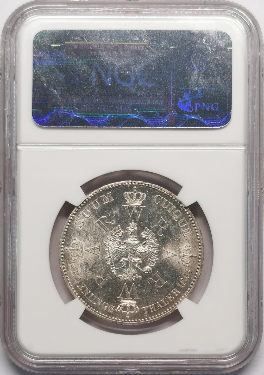 凡希社世界钱币微拍第二百十三期 1861普鲁士加冕纪念泰勒NGC-MS64毛衣泰勒