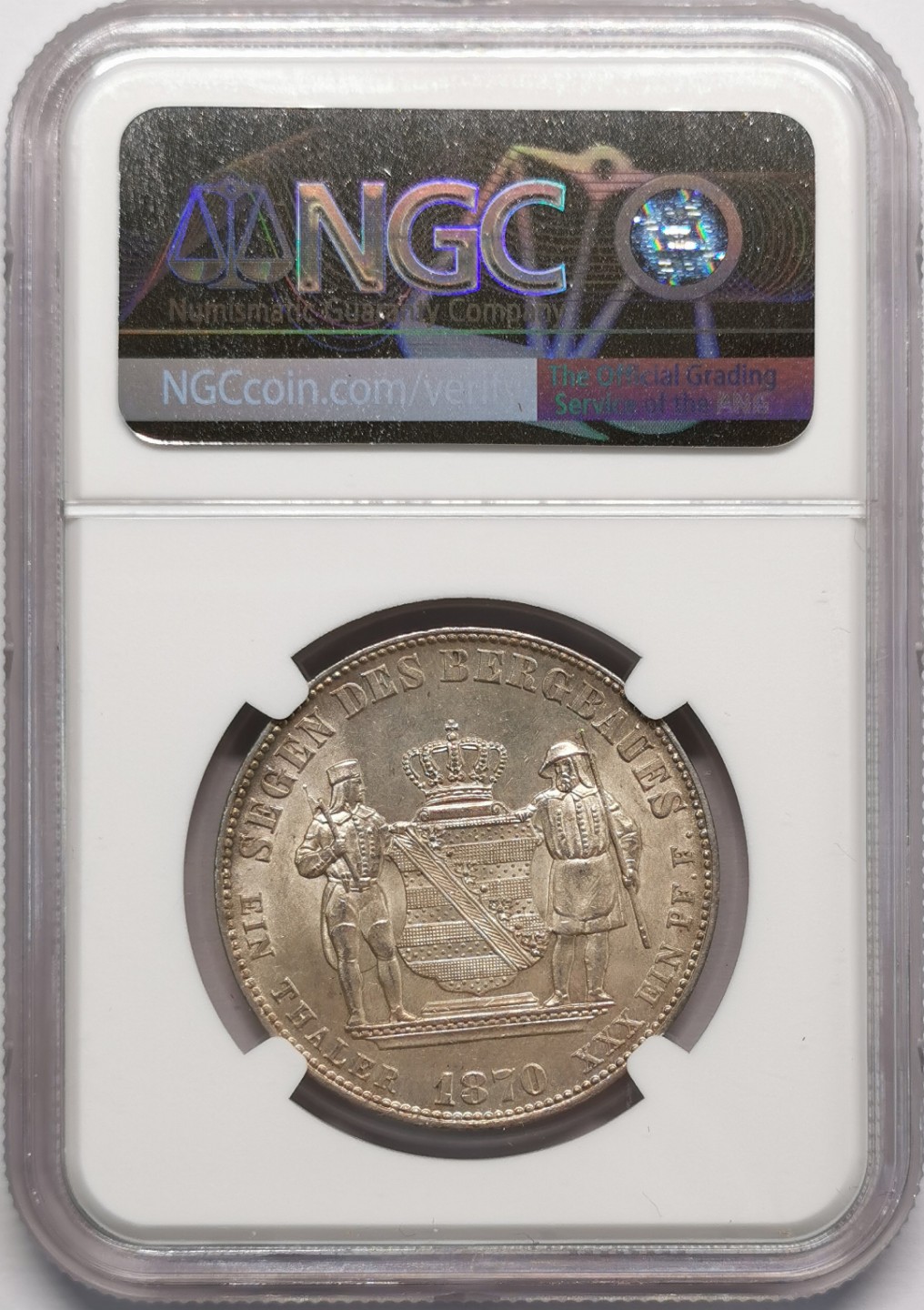 凡希社世界钱币微拍第二百十三期 1870萨克森泰勒NGC-UNCD