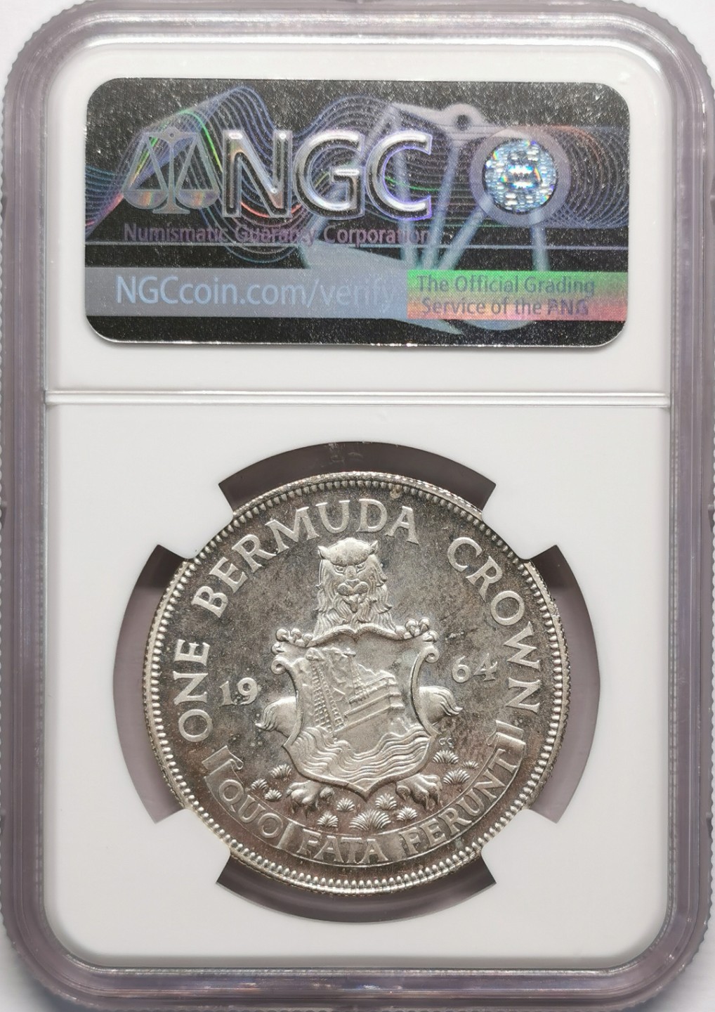 凡希社世界钱币微拍第二百十三期 1964英属百慕大伊丽莎白高冠克朗大银NGC-PF65