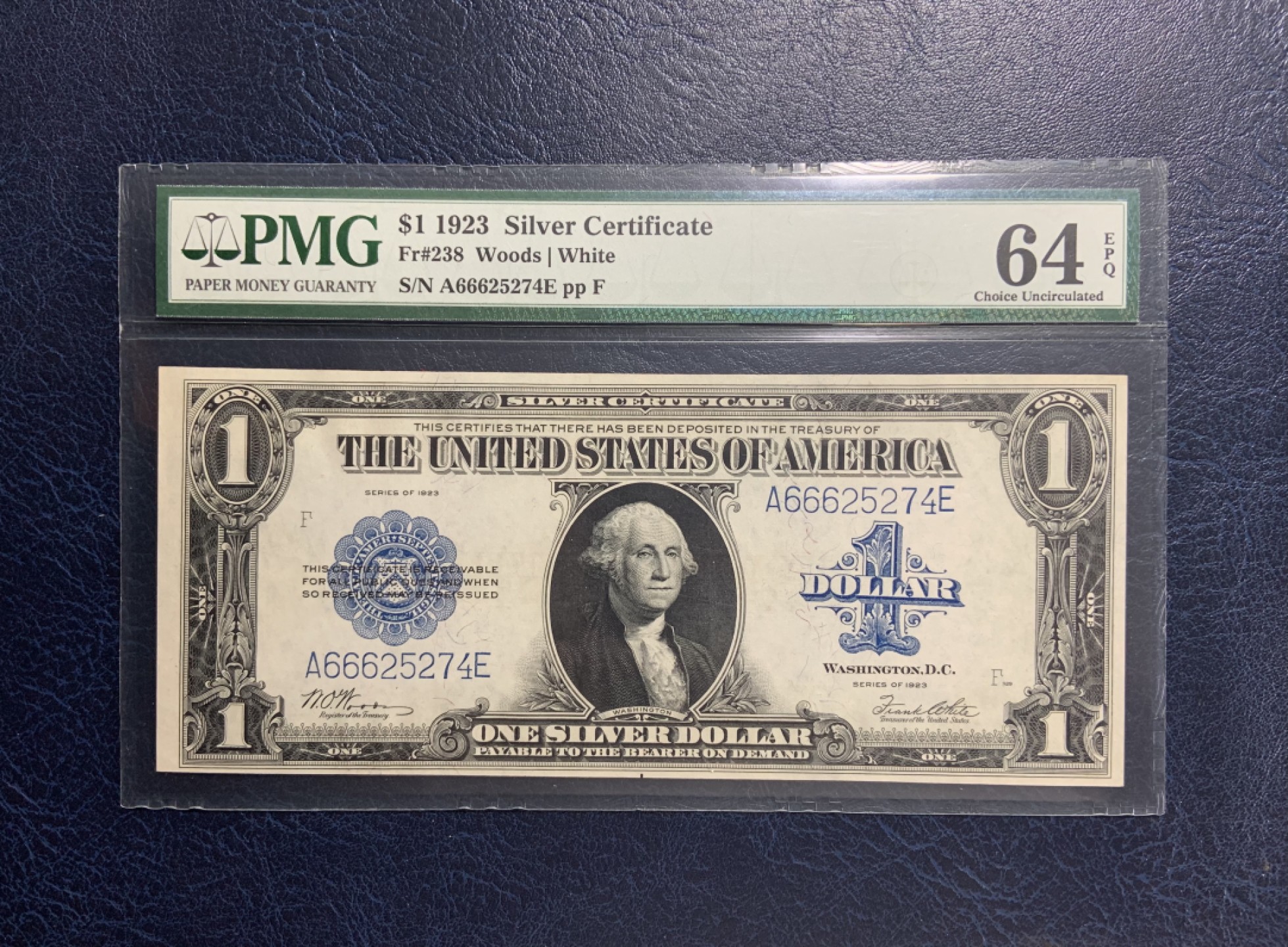 收藏联盟Quantum Auction 第194期——白金之夜 秋季拍卖 美国1923年1美元银币券 PMG64e 经典大票幅