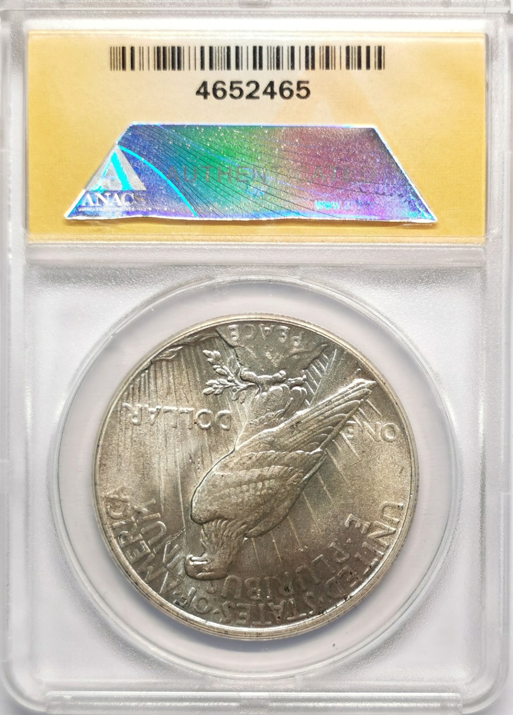 凡希社世界钱币微拍第二百十三期 1926美国和平壹元ANACS-MS63 DDR top50！