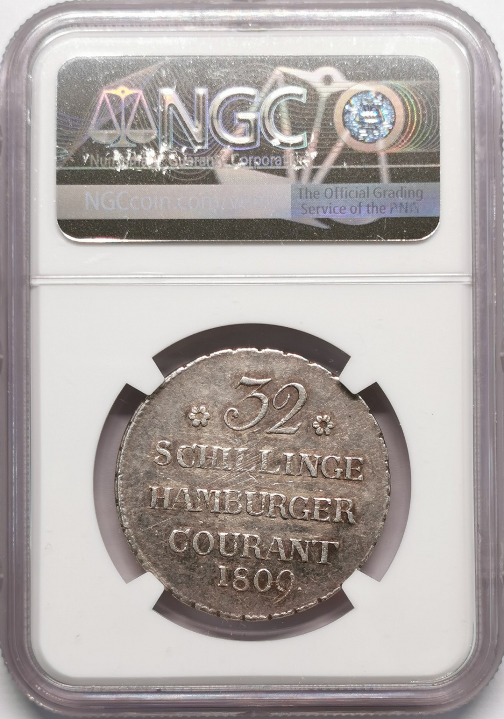 凡希社世界钱币微拍第二百十三期 1809GSK汉堡自由市32先令银币NGC-AUD 稀少版本！