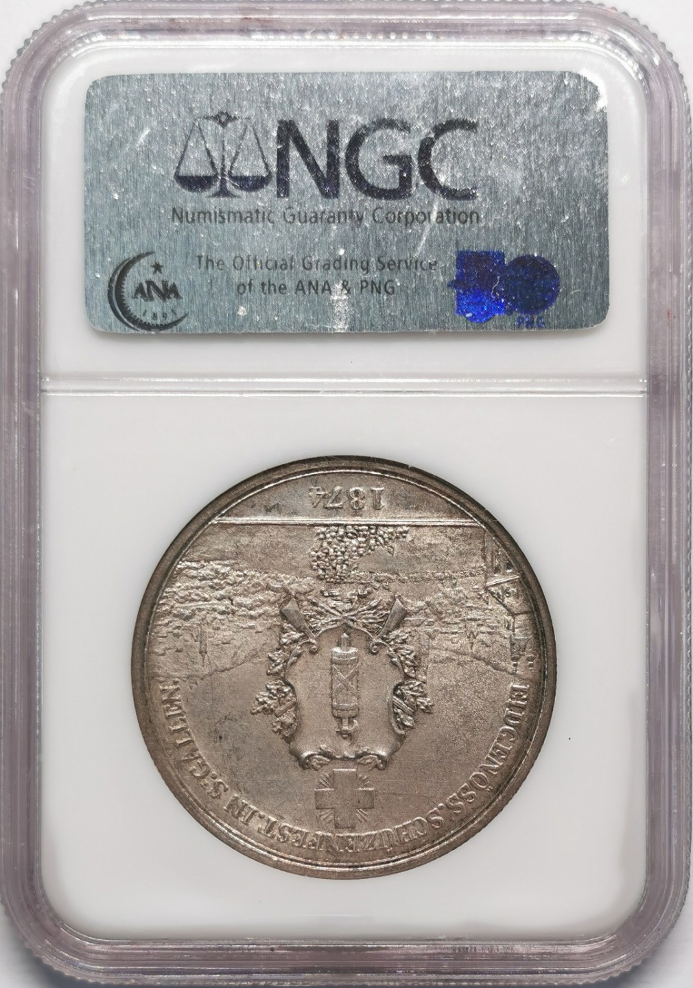 凡希社世界钱币微拍第二百十三期 荐！1874瑞士圣加仑射击节5法郎大银NGC-MS65收藏级！