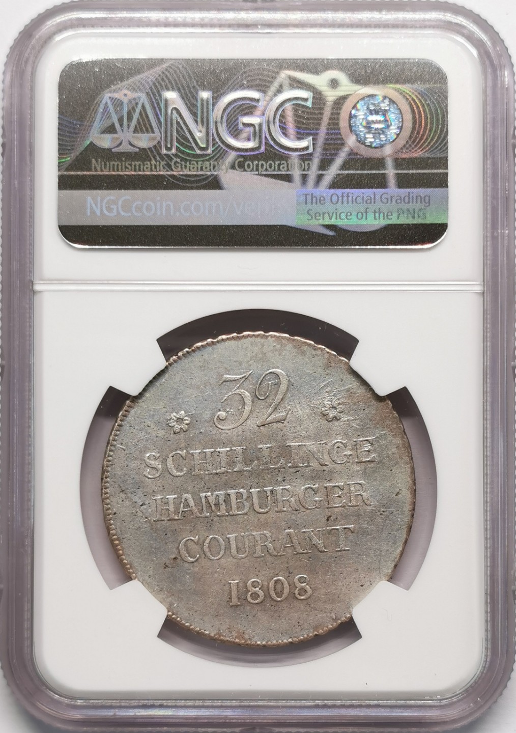 凡希社世界钱币微拍第二百十三期 1808汉堡自由市32先令大银NGC-UNCD