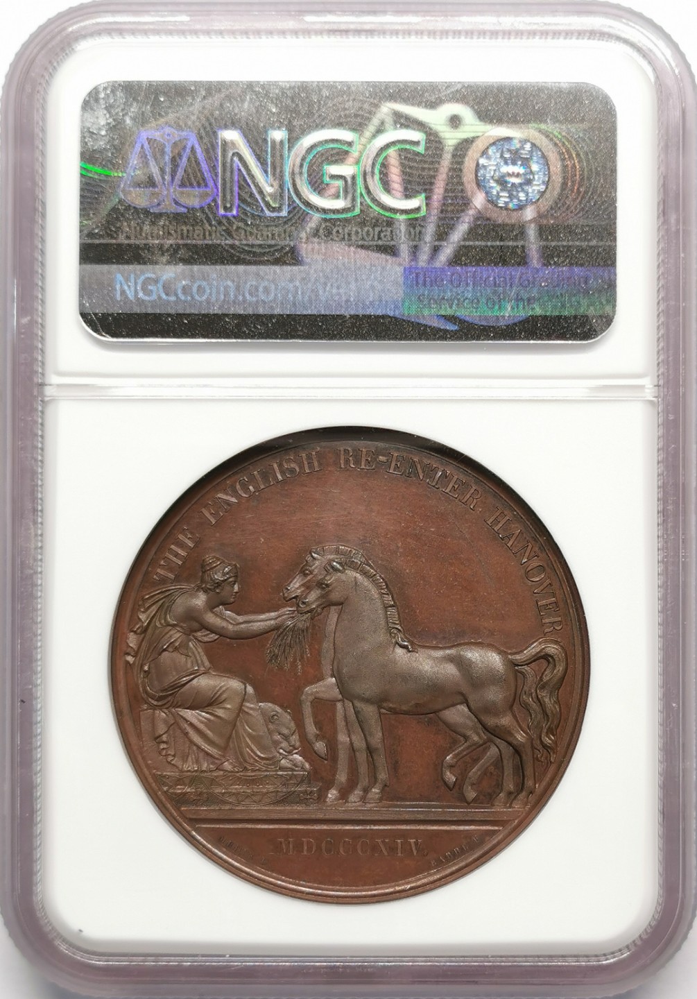 凡希社世界钱币微拍第二百十三期 1814英军重返汉诺威纪念铜章NGC-MS64