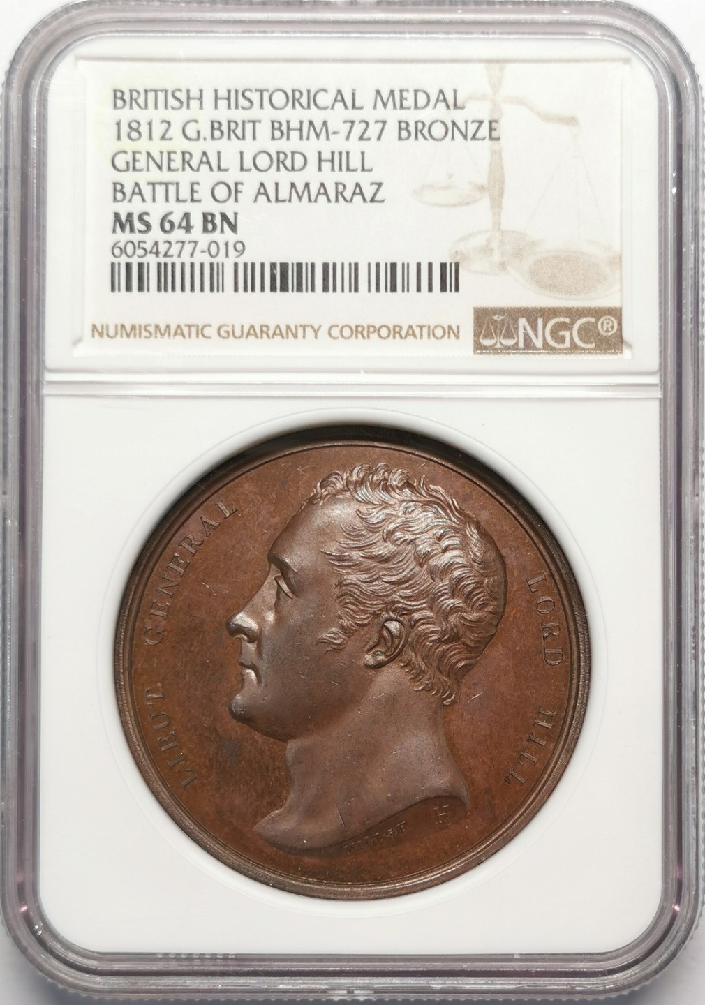 凡希社世界钱币微拍第二百十三期 1812阿尔马拉斯战役纪念铜章NGC-MS64