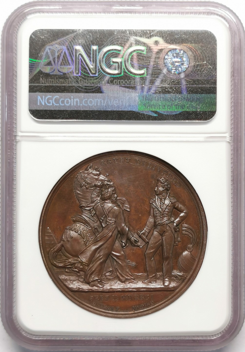 凡希社世界钱币微拍第二百十三期 1801英军移交埃及纪念铜章NGC-MS63