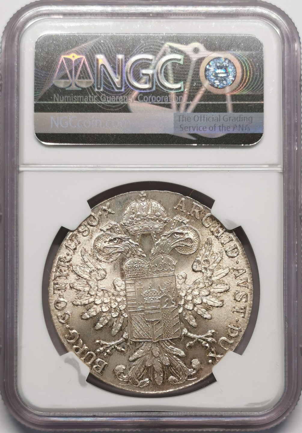 凡希社世界钱币微拍第二百十三期 1780奥地利特蕾莎泰勒大银NGC-MS65后铸