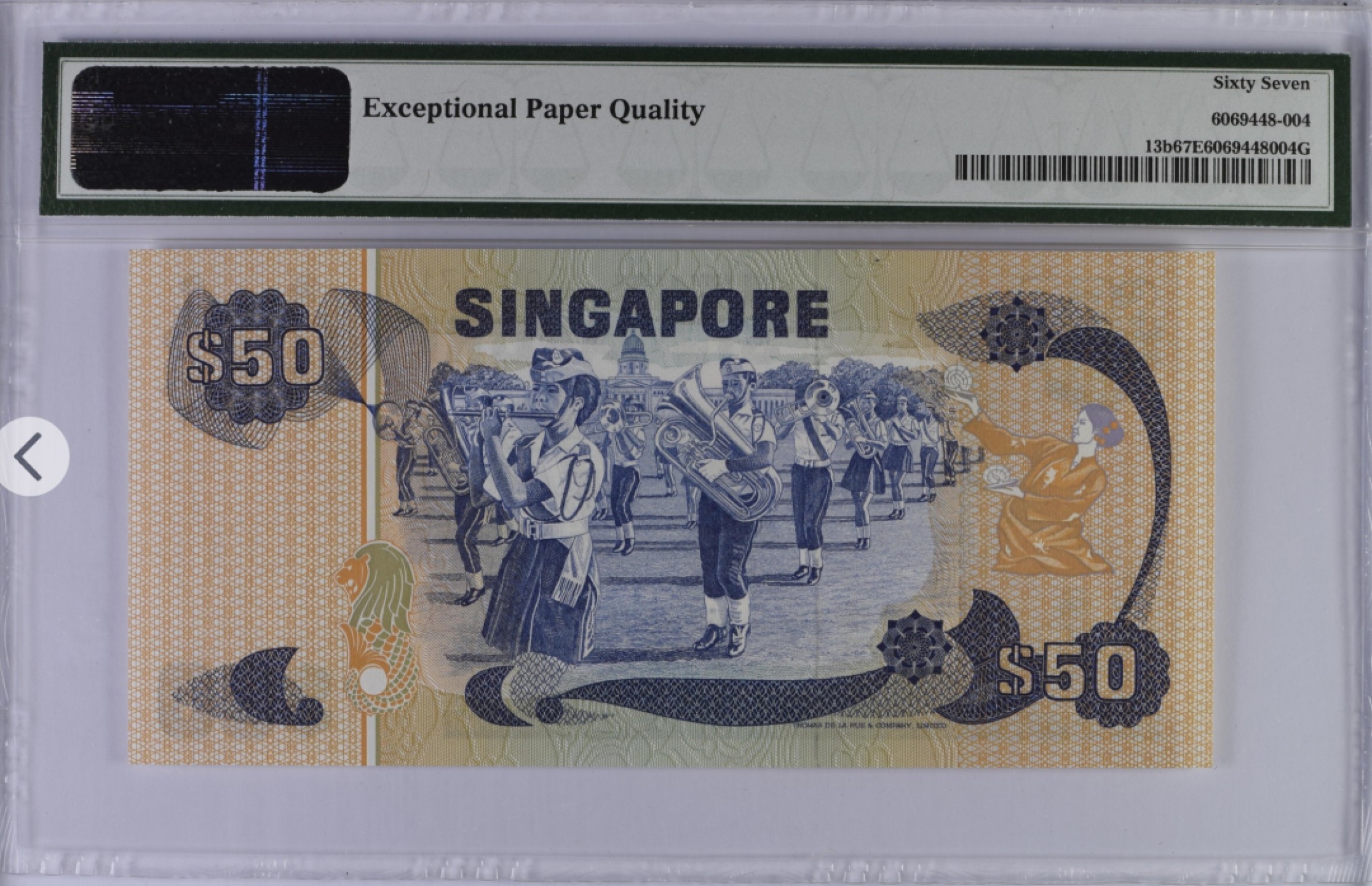 收藏联盟Quantum Auction 第194期——白金之夜 秋季拍卖 新加坡1977年50元 PMG67 校园管弦乐队游行活动