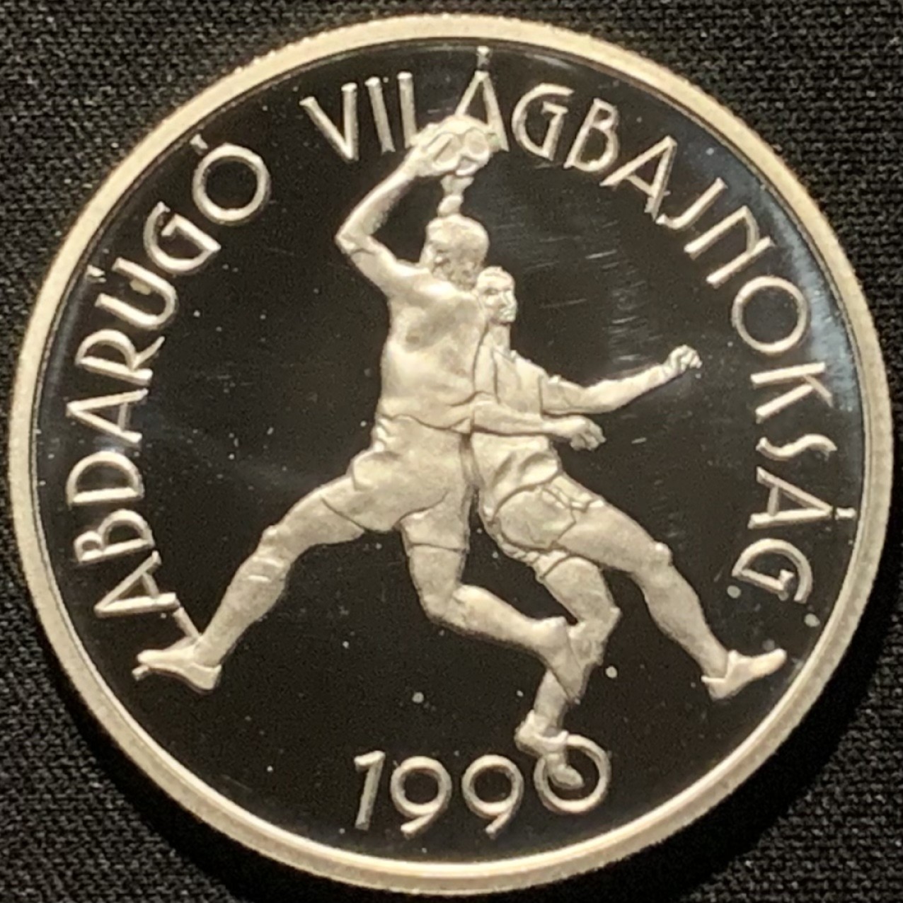紫瑗钱币——第210期拍卖 匈牙利 1990年 意大利世界杯 守门员 500福林 28克 0.9银 精制