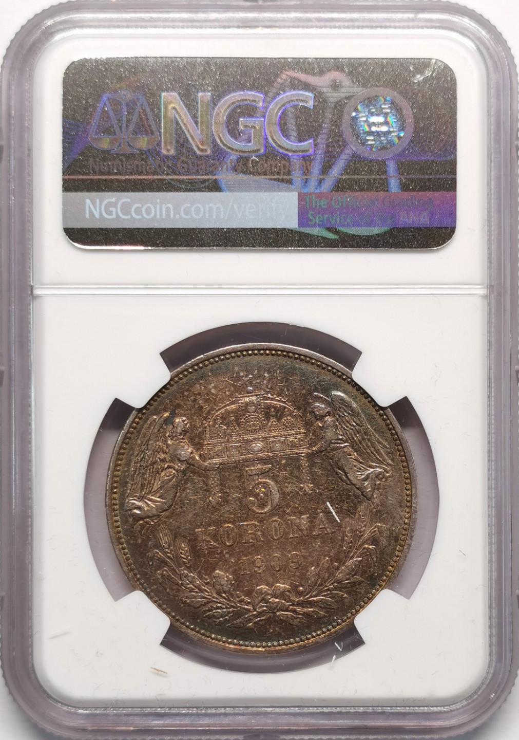 凡希社世界钱币微拍第二百十三期 1909K匈牙利5K大银NGC-XFD