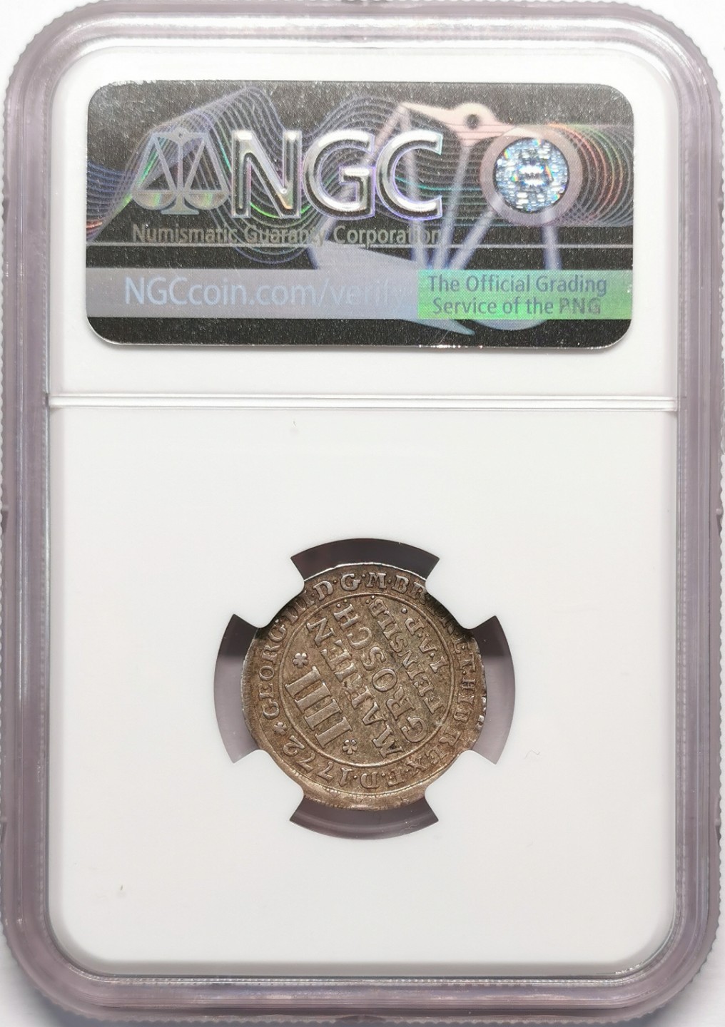 凡希社世界钱币微拍第二百十三期 1772布伦瑞克沃芬布特野人4MG银币NGC-AU58原味