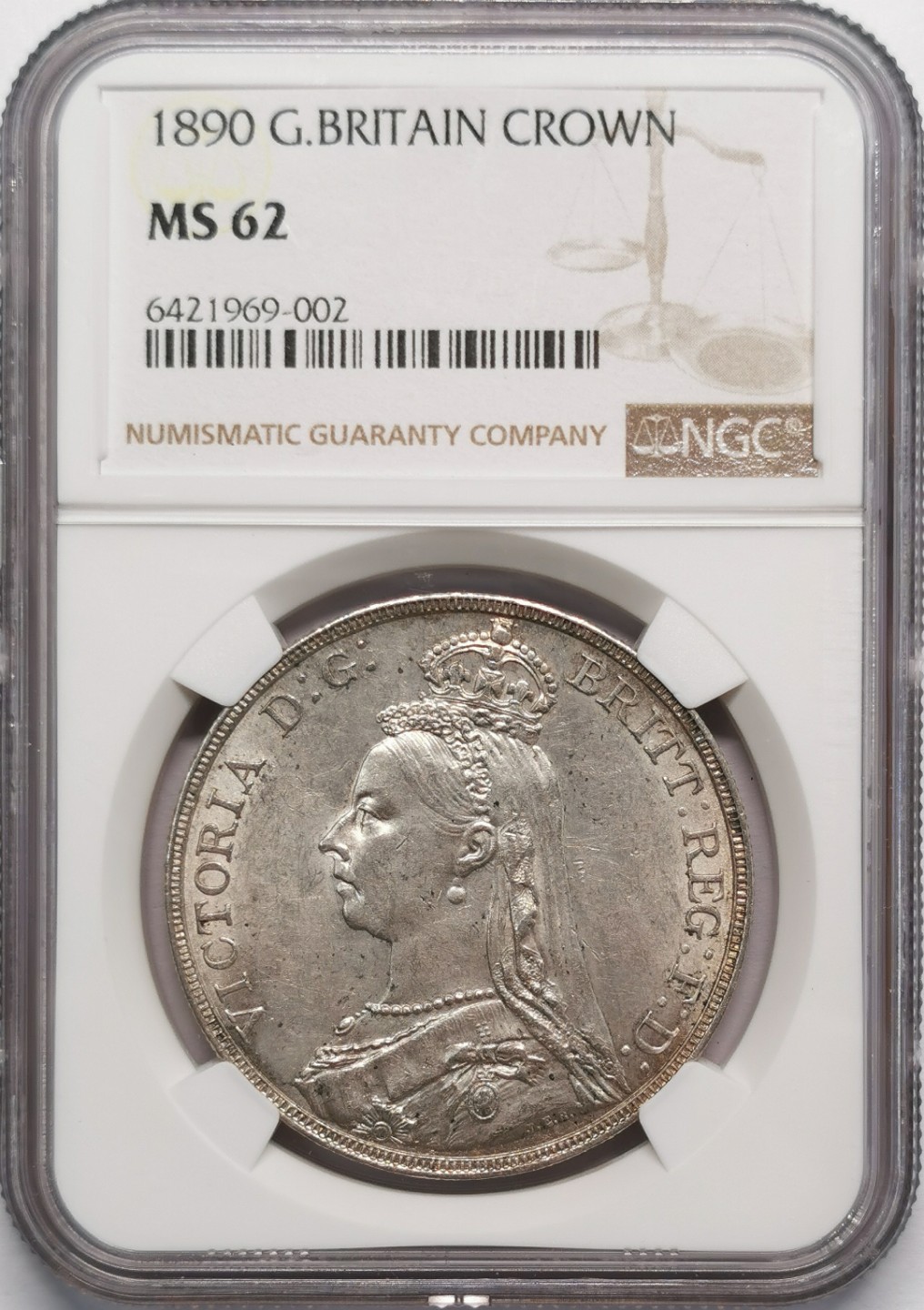 凡希社世界钱币微拍第二百十三期 1890英国高冠马剑大银NGC-MS62