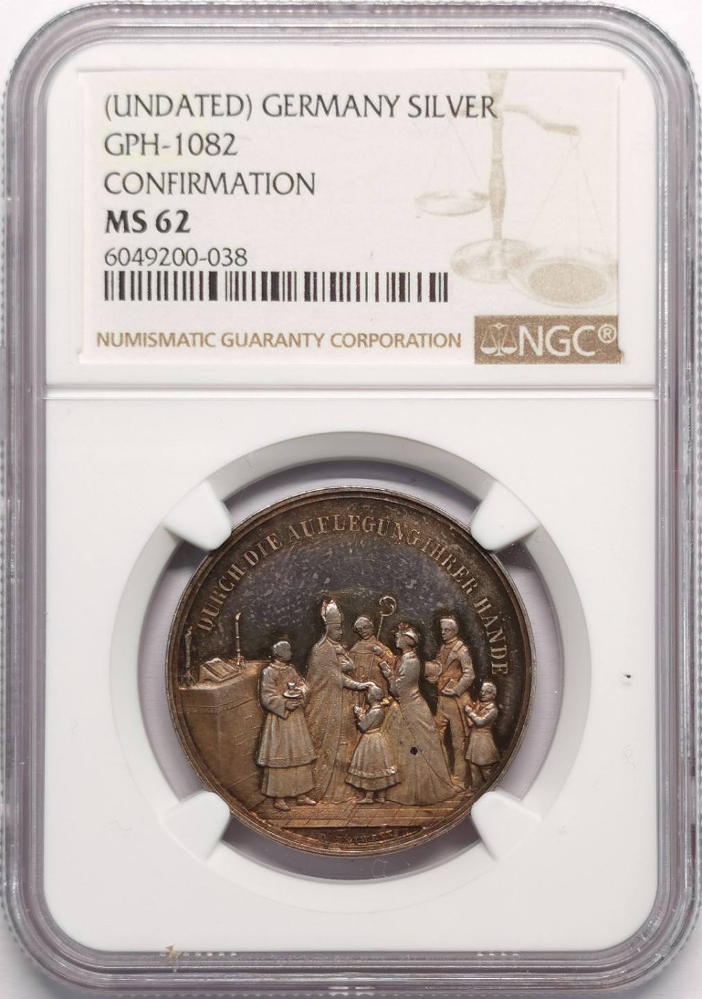 凡希社世界钱币微拍第二百十三期 十九世纪德国坚信礼纪念银章NGC-MS62雕刻精美！