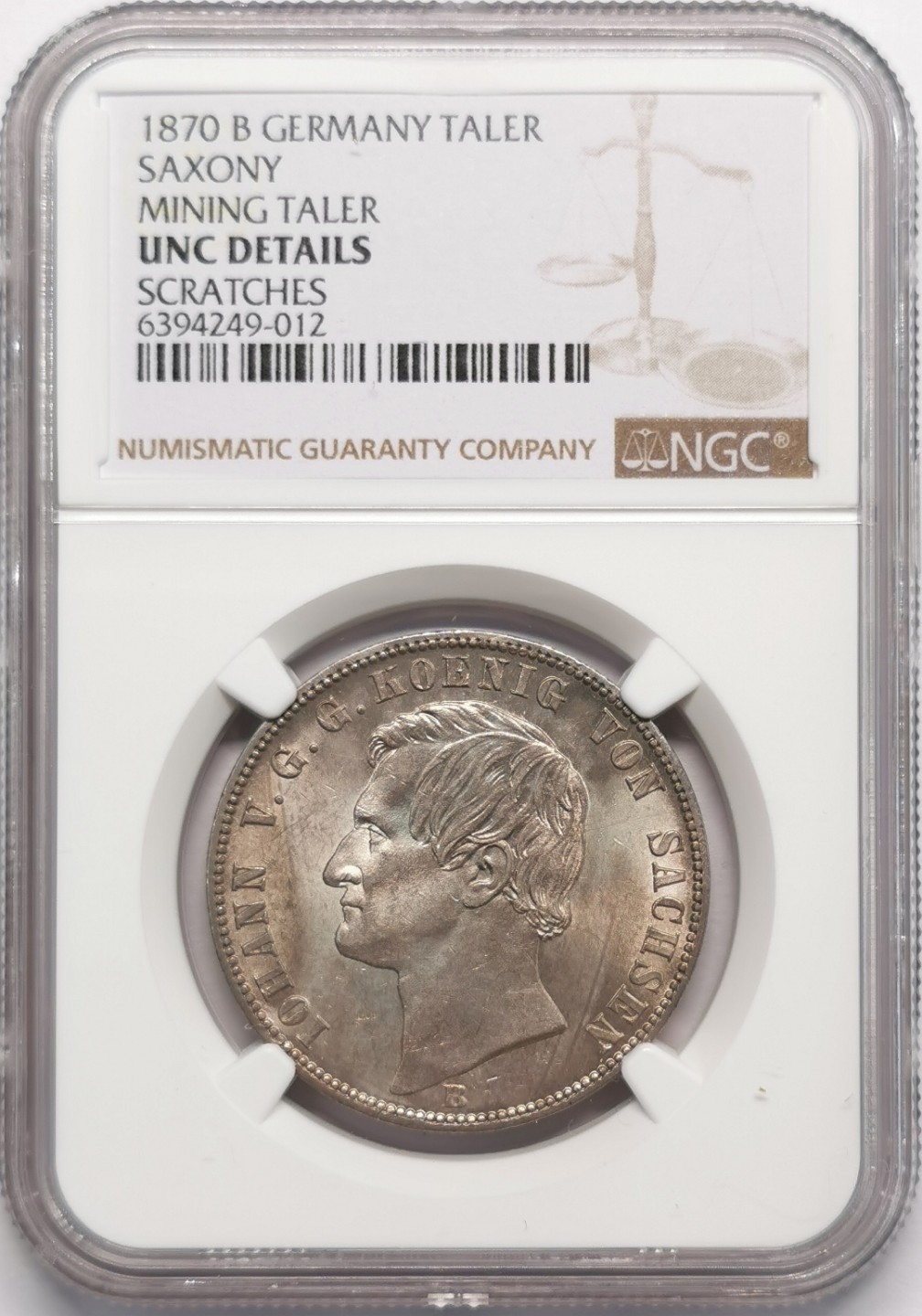 凡希社世界钱币微拍第二百十三期 1870萨克森泰勒NGC-UNCD