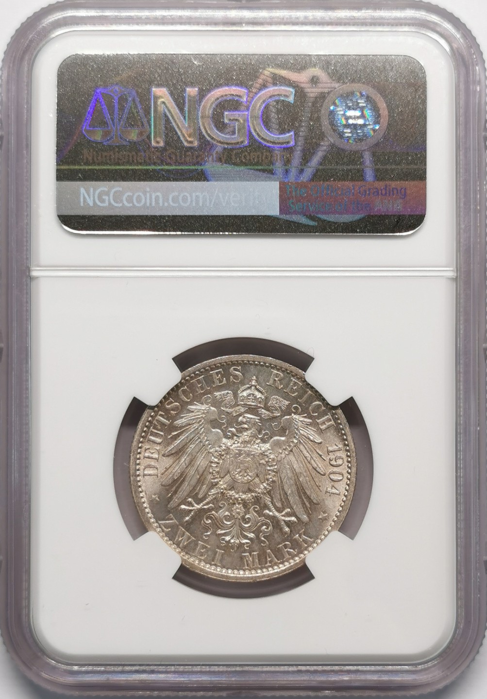 凡希社世界钱币微拍第二百十三期 1904黑森达姆斯特2马克NGC-MS66