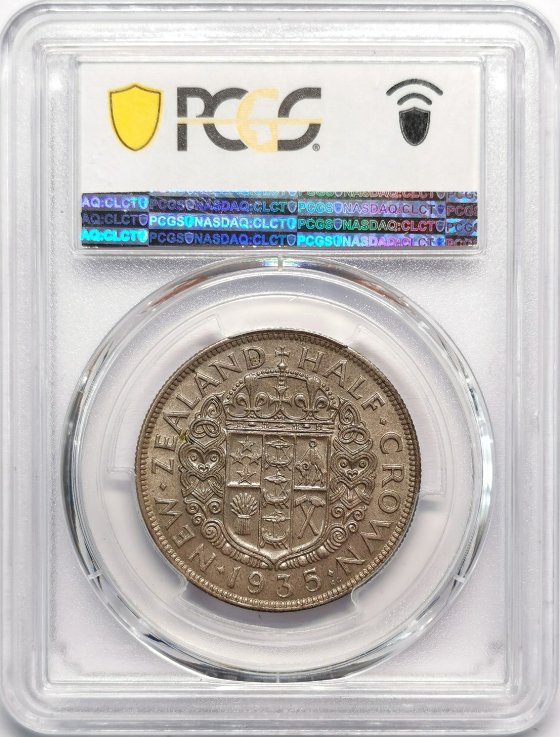 凡希社世界钱币微拍第二百十三期 1935新西兰乔五1/2克朗银币PCGS-MS63