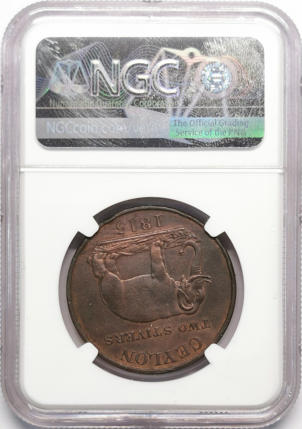 凡希社世界钱币微拍第二百十三期 1815英属锡兰2ST大铜NGC-AUD