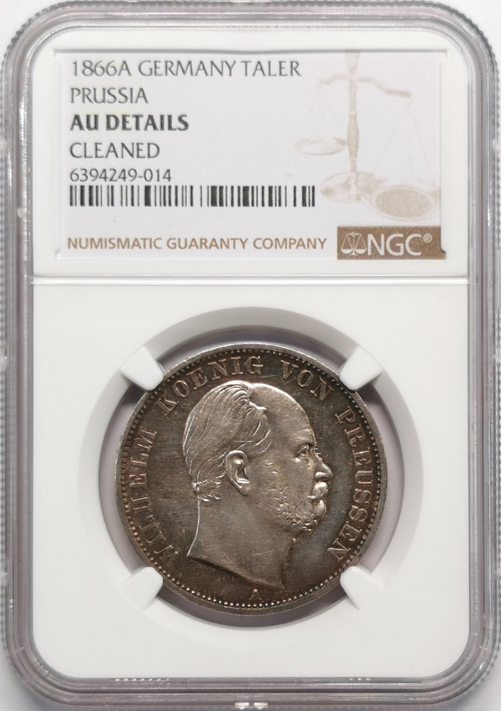 凡希社世界钱币微拍第二百十三期 1866普鲁士泰勒NGC-AUD