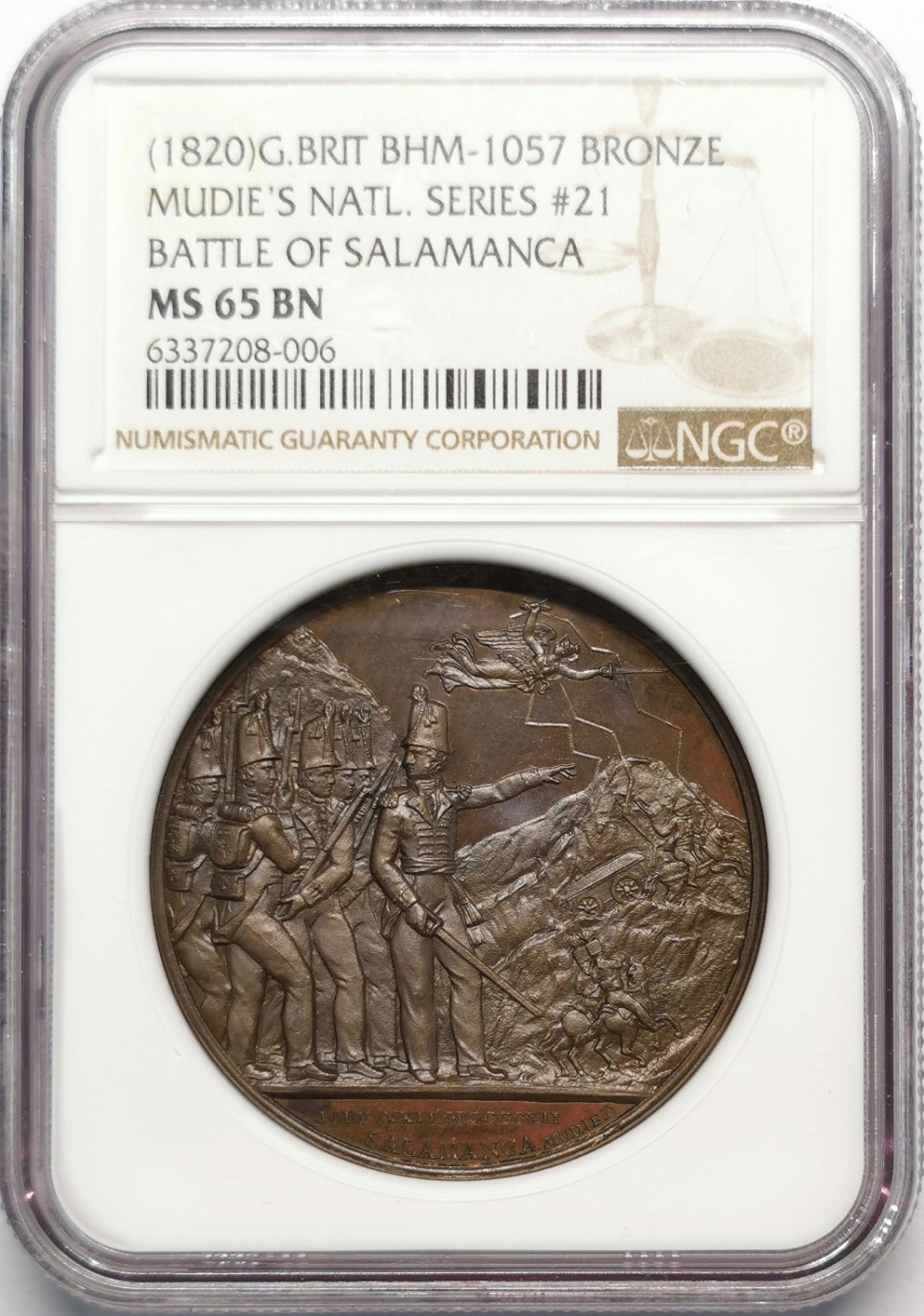 凡希社世界钱币微拍第二百十三期 1812萨拉曼卡会战纪念铜章NGC-MS65高分！