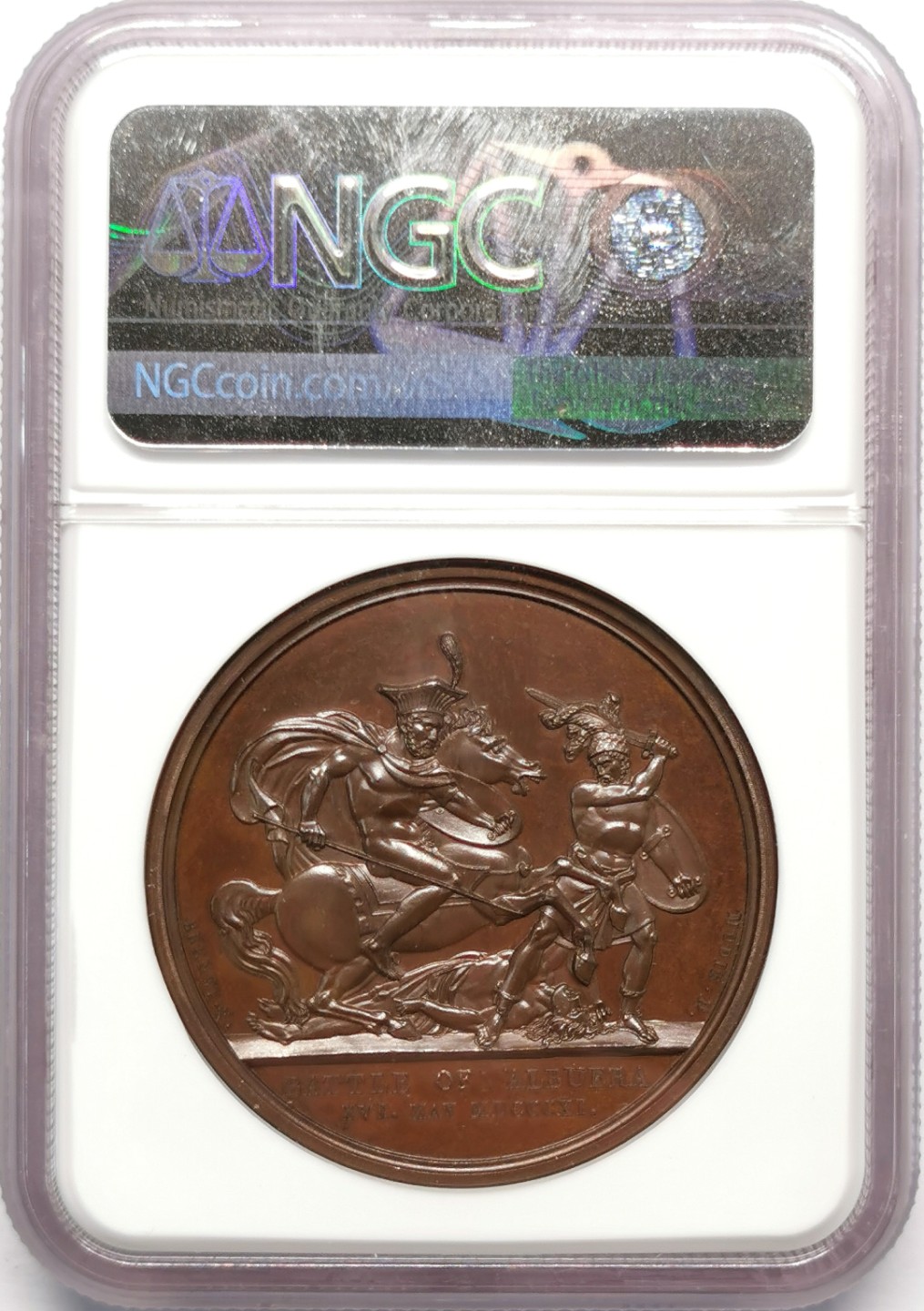 凡希社世界钱币微拍第二百十三期 1811阿尔布埃拉战役纪念铜章NGC-MS64