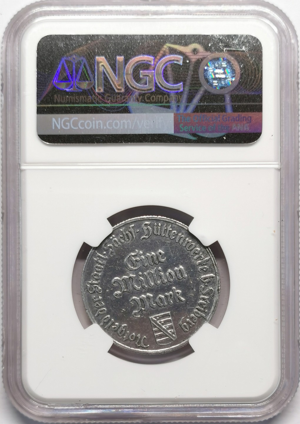 凡希社世界钱币微拍第二百十三期 1923德紧弗赖贝格1百万马克NGC-UNCD