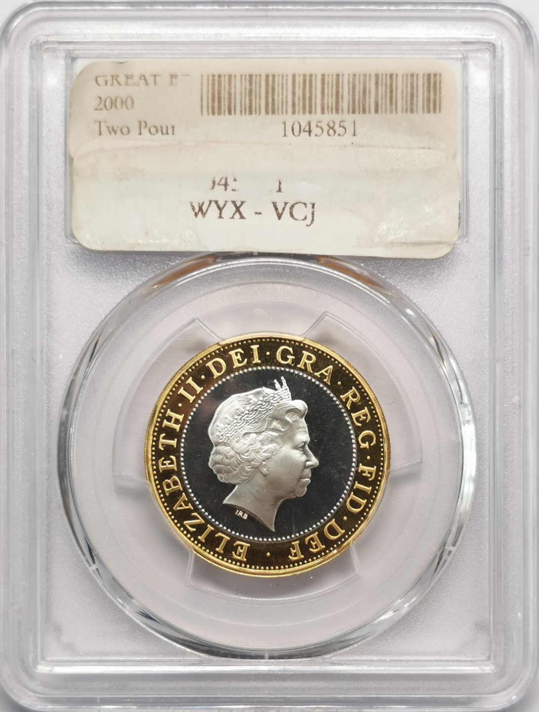 凡希社世界钱币微拍第二百十三期 2000英国铁器时代双色2镑银币PCGS-PF69DCAM