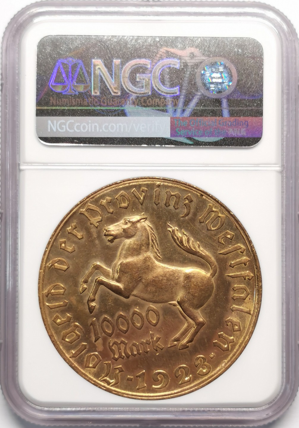 凡希社世界钱币微拍第二百十三期 1923威斯特伐利亚马币10000马克NGC-MS63