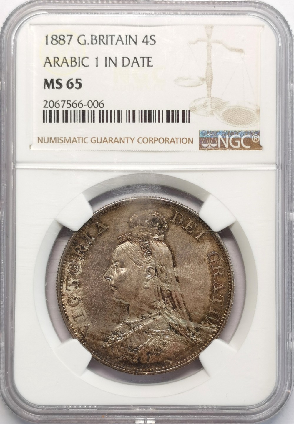 凡希社世界钱币微拍第二百十三期 荐！1887英国高冠双佛罗林大银NGC-MS65高分收藏级！