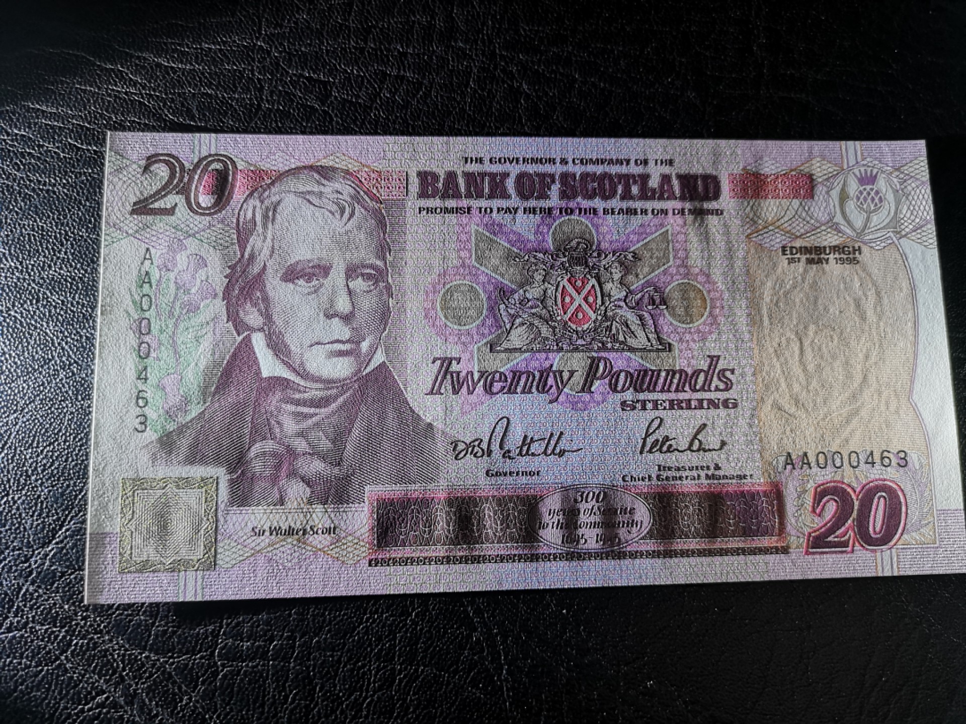 《外钞收藏家》第二百零五期 苏格兰经典专场👍 苏格兰银行-1995-20镑	AA 000463	P-121	全新UNC