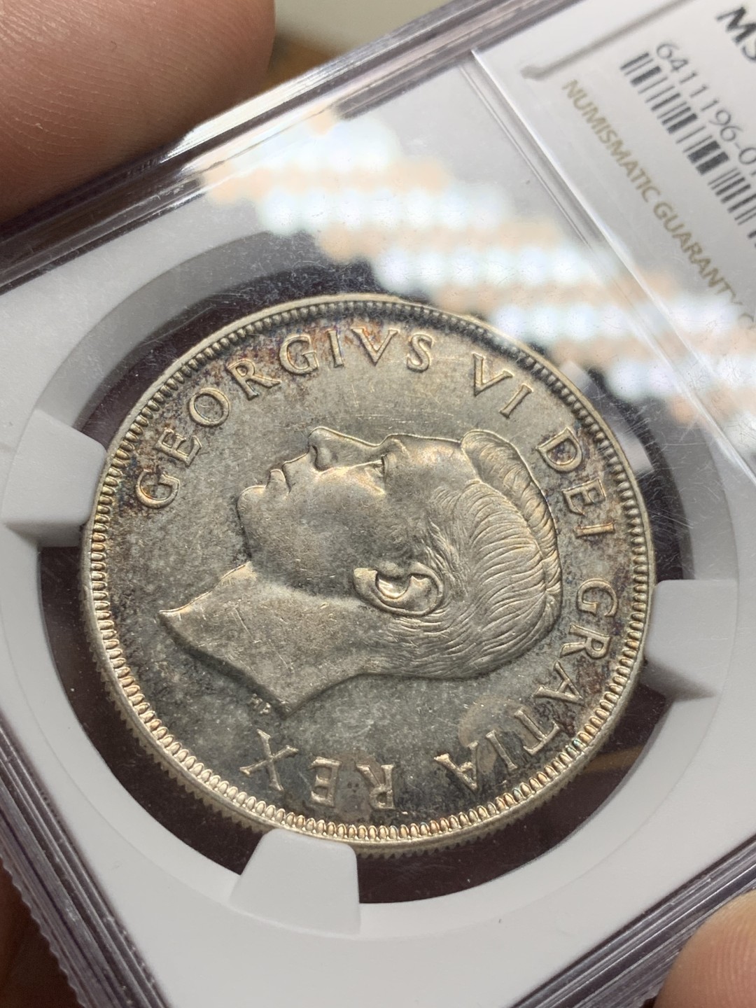 《竞宝斋》第98场-本周日，周一2场连拍（全场不限金额包邮） NGC-MS62 加拿大 1951年经典划船银币 1元银币 淡彩包浆 