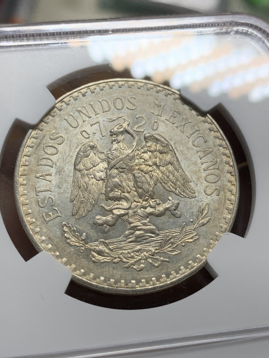 《竞宝斋》第98场-本周日，周一2场连拍（全场不限金额包邮） NGC-MS61 墨西哥1943年 小鹰洋 1比索银币 原光好品