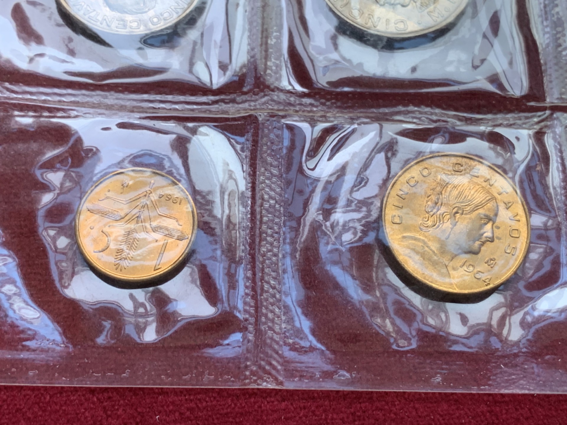 《竞宝斋》第98场-本周日，周一2场连拍（全场不限金额包邮） 1964年墨西哥套币（其中最大一枚含银）