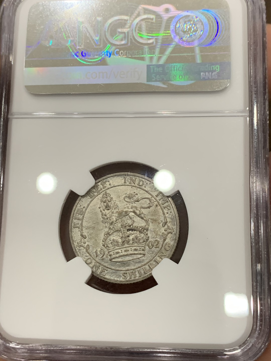 《竞宝斋》第98场-本周日，周一2场连拍（全场不限金额包邮） NGC PF62MATTE 深彩英国1902年爱七精制一先令银币