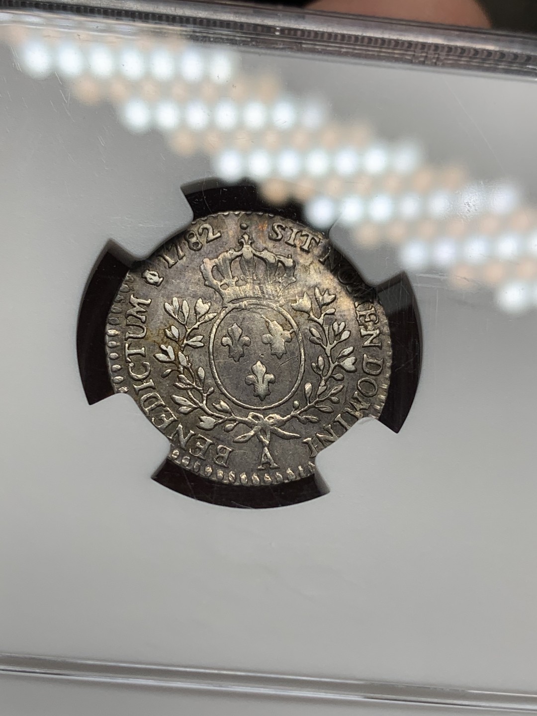 《竞宝斋》第98场-本周日，周一2场连拍（全场不限金额包邮） NGC AU评级 法国 1782 路易十六 12s即1/10埃居 银币 打制极好