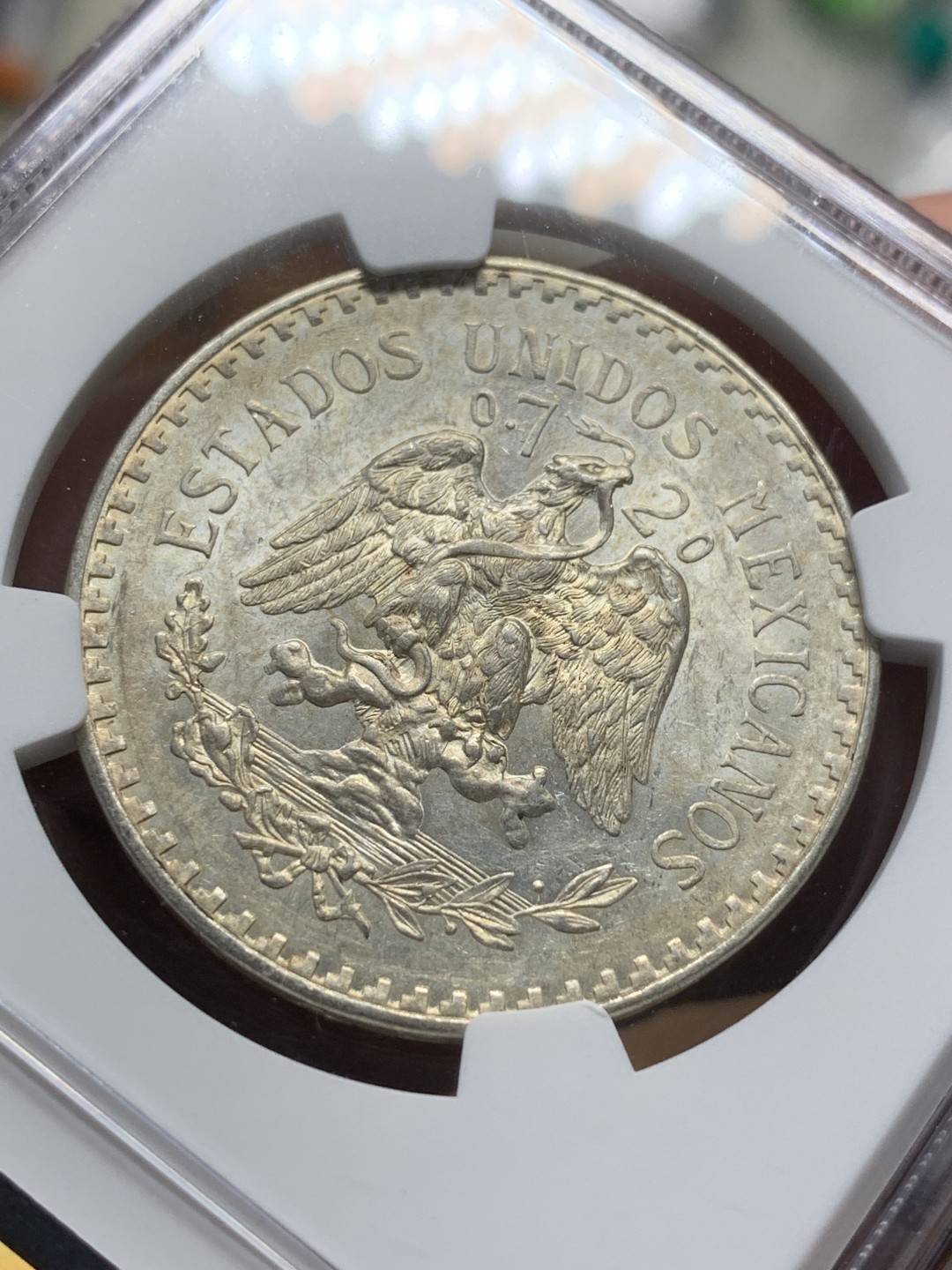 《竞宝斋》第98场-本周日，周一2场连拍（全场不限金额包邮） NGC-MS61 墨西哥1943年 小鹰洋 1比索银币 原光好品