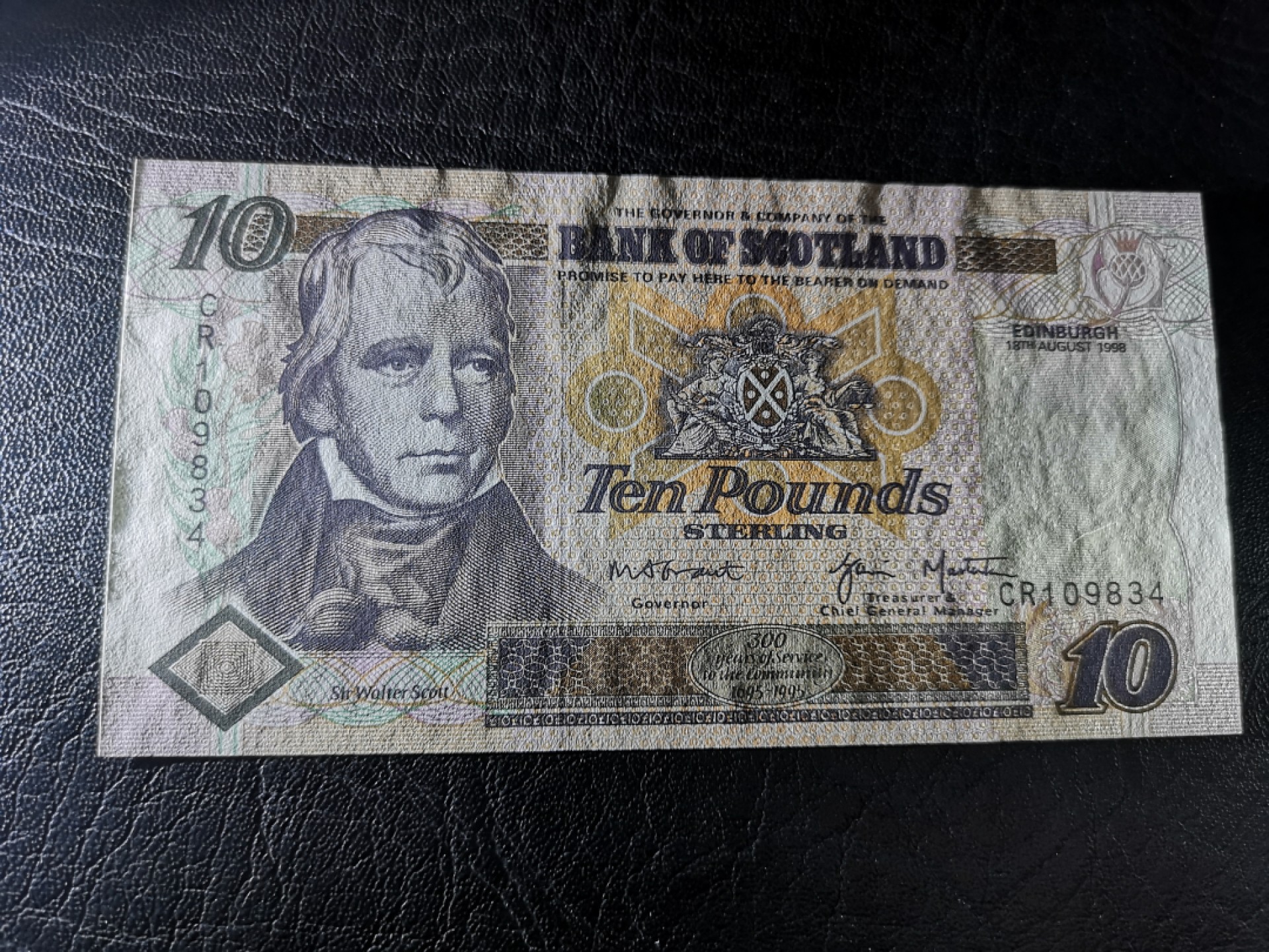 《外钞收藏家》第二百零五期 苏格兰经典专场👍 苏格兰银行-1998-10镑	CR 109834	P-120	全新UNC