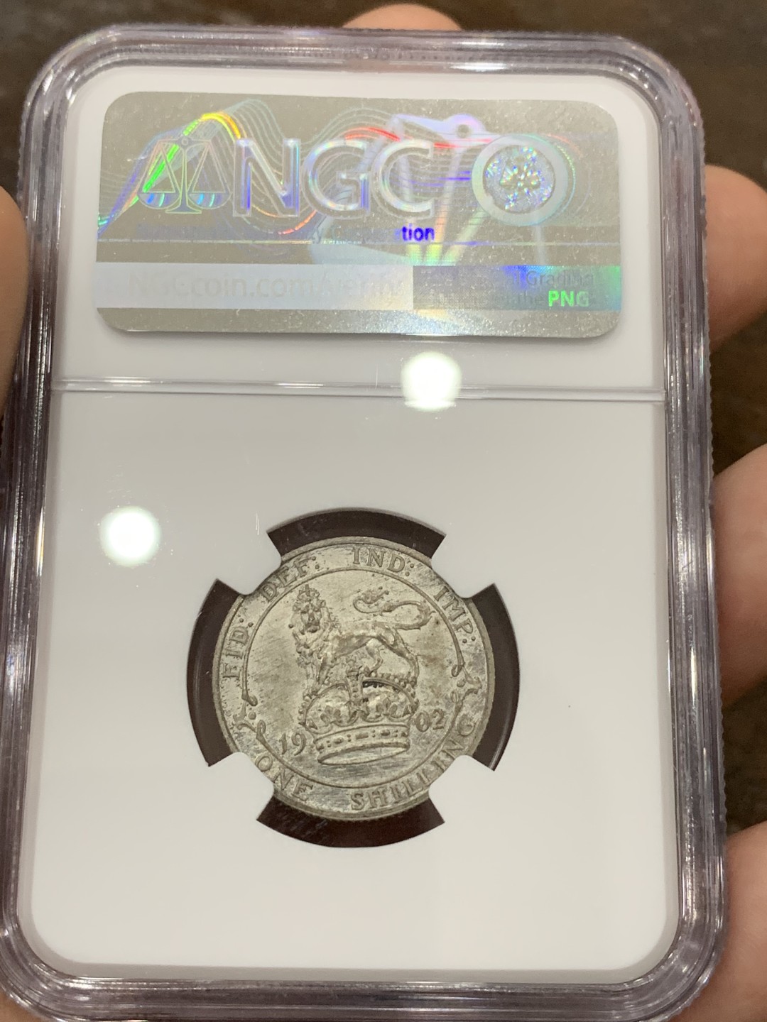 《竞宝斋》第98场-本周日，周一2场连拍（全场不限金额包邮） NGC PF62MATTE 深彩英国1902年爱七精制一先令银币