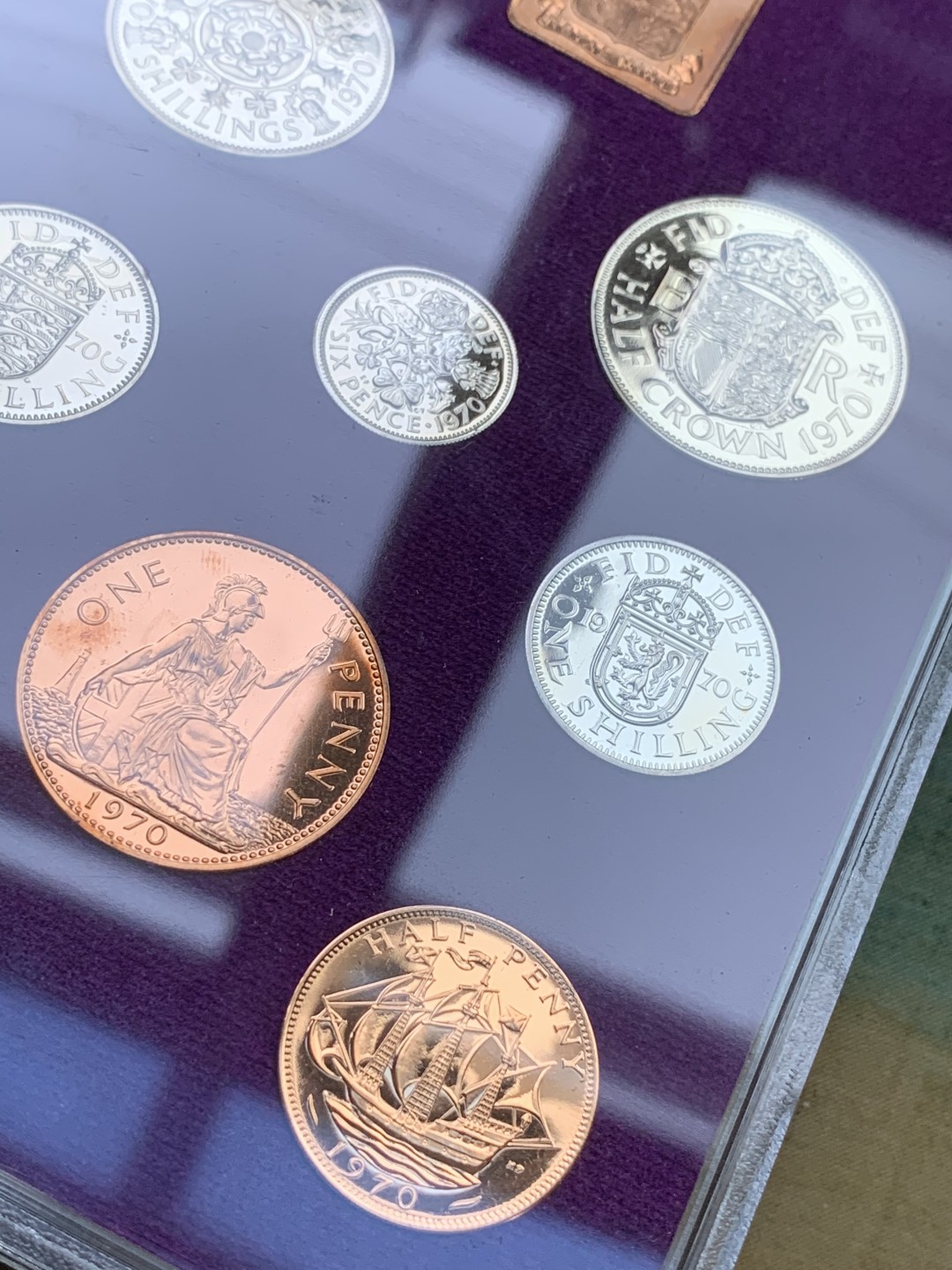 《竞宝斋》第98场-本周日，周一2场连拍（全场不限金额包邮） 1970年英国精制套币 英国最后一套12进制精制套币 原盒原证书 未来估计暴涨的品种